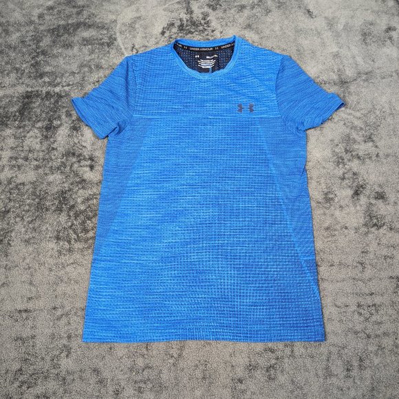 Under Armour Shirt Men Small Blue Lightweight Vanish Tee Short Sleeve Pullover - Picture 1 of 16